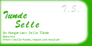 tunde selle business card